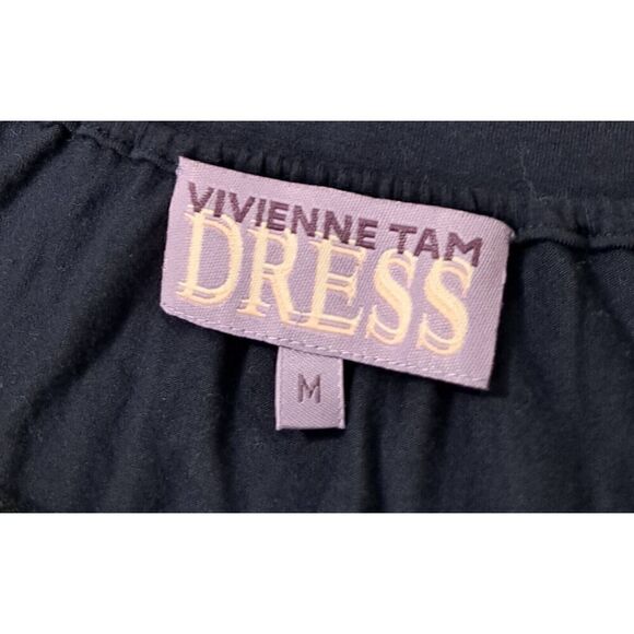 Vivienne Tam Womens Medium Patch Work Soft Knit Casual Purple Blue Dress Pockets - Picture 8 of 10